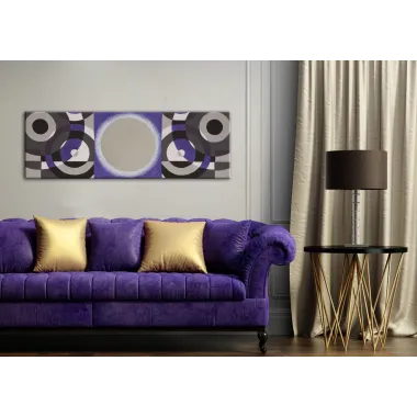 MALOWANIE NA PŁÓTNIE Z LUSTREM FIOLETOWY -B- 50x3x150 cm